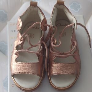 Clarks Kids Rose Gold Sandals 8